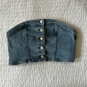 Denim Blue Women's Strapless Top